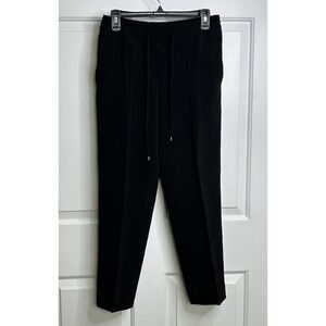 Club Monaco Tie Waist Cropped Trouser Pant Women's 0 Black Has Flaws** READ